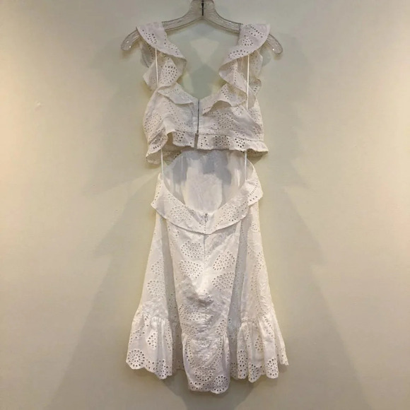 ASTR The Label Bohemian Classic Cutout Ruffle Eyelet Mini Dress Women's Small - Picture 8 of 9